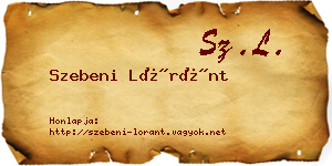 Szebeni Lóránt névjegykártya