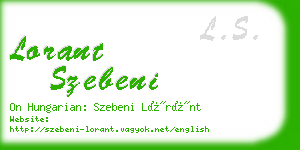 lorant szebeni business card